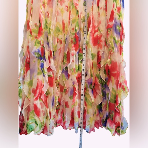 Teri Jon by Rickie Freeman Gorgeous Maxi Floral Silk Skirt Sz Medium. - Picture 8 of 8